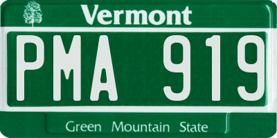 VT license plate PMA919