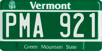 VT license plate PMA921