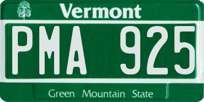VT license plate PMA925
