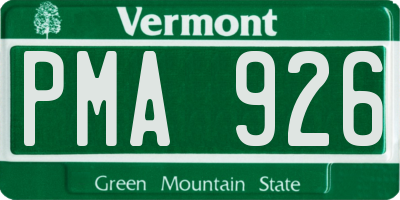 VT license plate PMA926