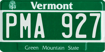 VT license plate PMA927
