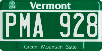 VT license plate PMA928