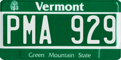 VT license plate PMA929