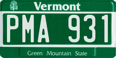 VT license plate PMA931