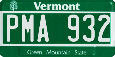 VT license plate PMA932
