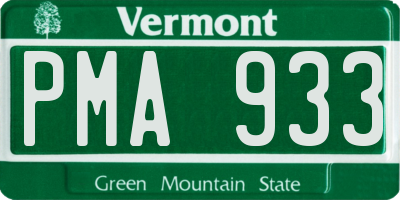 VT license plate PMA933