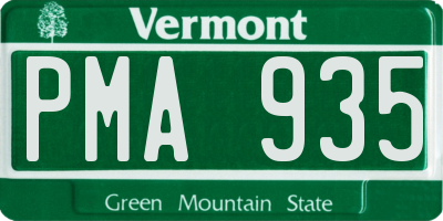 VT license plate PMA935