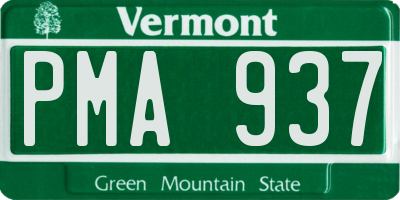VT license plate PMA937
