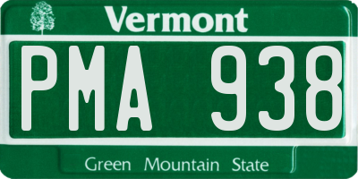 VT license plate PMA938