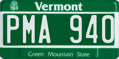 VT license plate PMA940