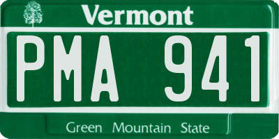 VT license plate PMA941