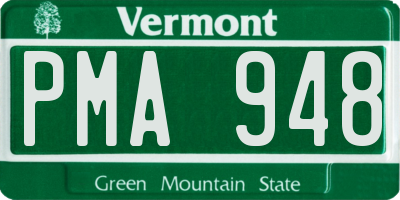 VT license plate PMA948