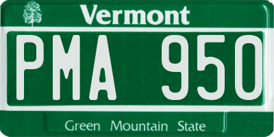 VT license plate PMA950
