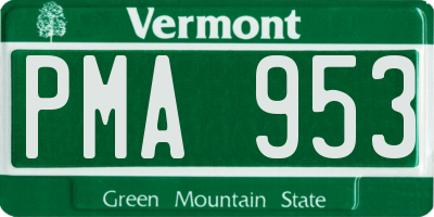 VT license plate PMA953