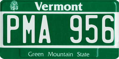 VT license plate PMA956