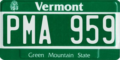 VT license plate PMA959