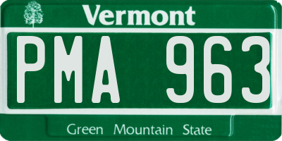 VT license plate PMA963