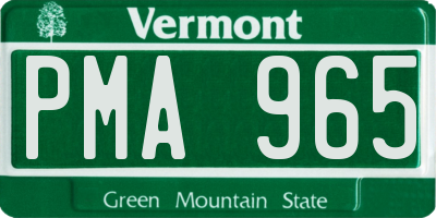 VT license plate PMA965