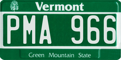 VT license plate PMA966