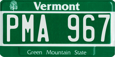 VT license plate PMA967