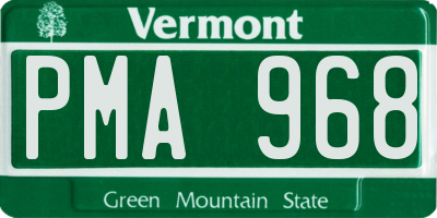 VT license plate PMA968