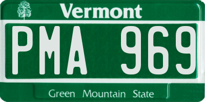 VT license plate PMA969
