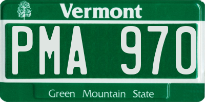 VT license plate PMA970