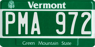 VT license plate PMA972