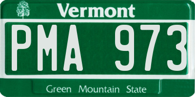 VT license plate PMA973