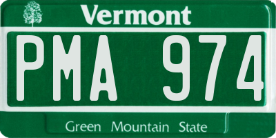 VT license plate PMA974
