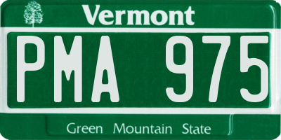 VT license plate PMA975