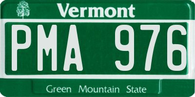 VT license plate PMA976