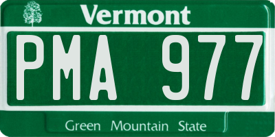 VT license plate PMA977