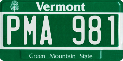 VT license plate PMA981