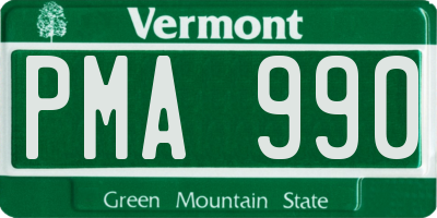 VT license plate PMA990