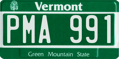 VT license plate PMA991