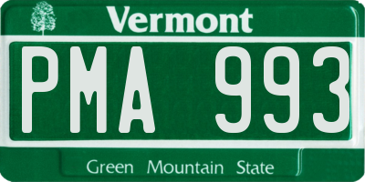 VT license plate PMA993
