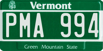 VT license plate PMA994