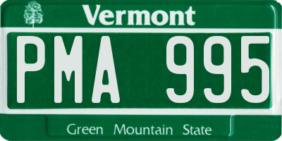 VT license plate PMA995