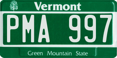 VT license plate PMA997
