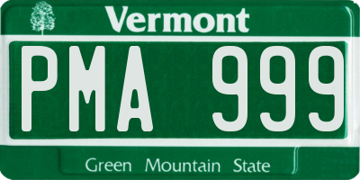 VT license plate PMA999