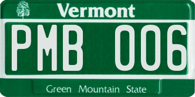 VT license plate PMB006