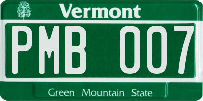 VT license plate PMB007