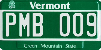VT license plate PMB009