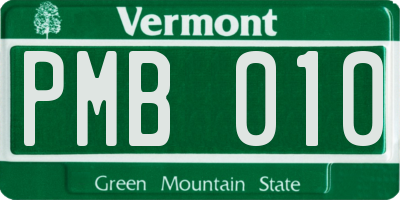 VT license plate PMB010