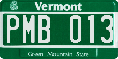 VT license plate PMB013