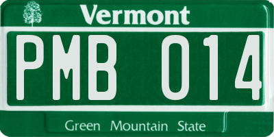 VT license plate PMB014