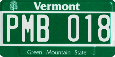 VT license plate PMB018