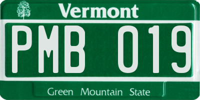 VT license plate PMB019