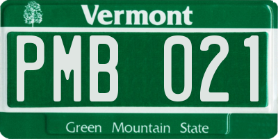 VT license plate PMB021